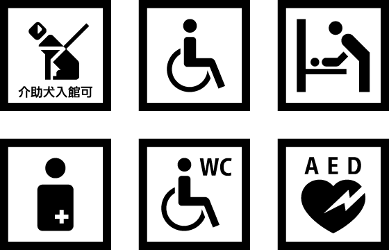 画像：バリアフリーピクトグラムアイコンの一例